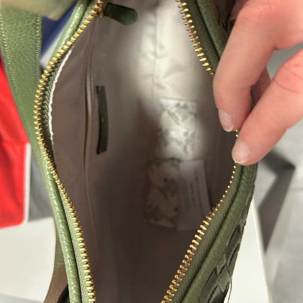 Kate Spade Olive Woven Leather Shoulder Bag - Picture 5 of 8